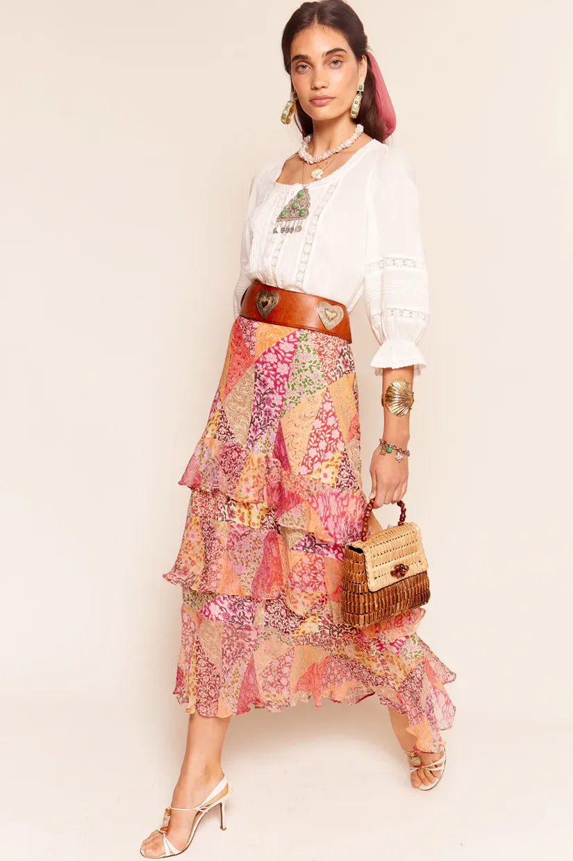 Rixo Preslee Skirt - Blush