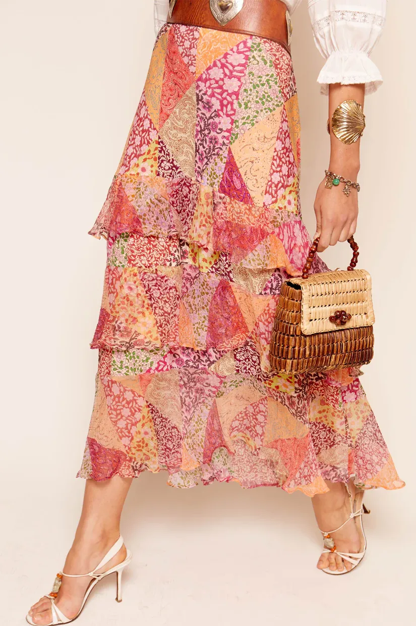 Rixo Preslee Skirt - Blush