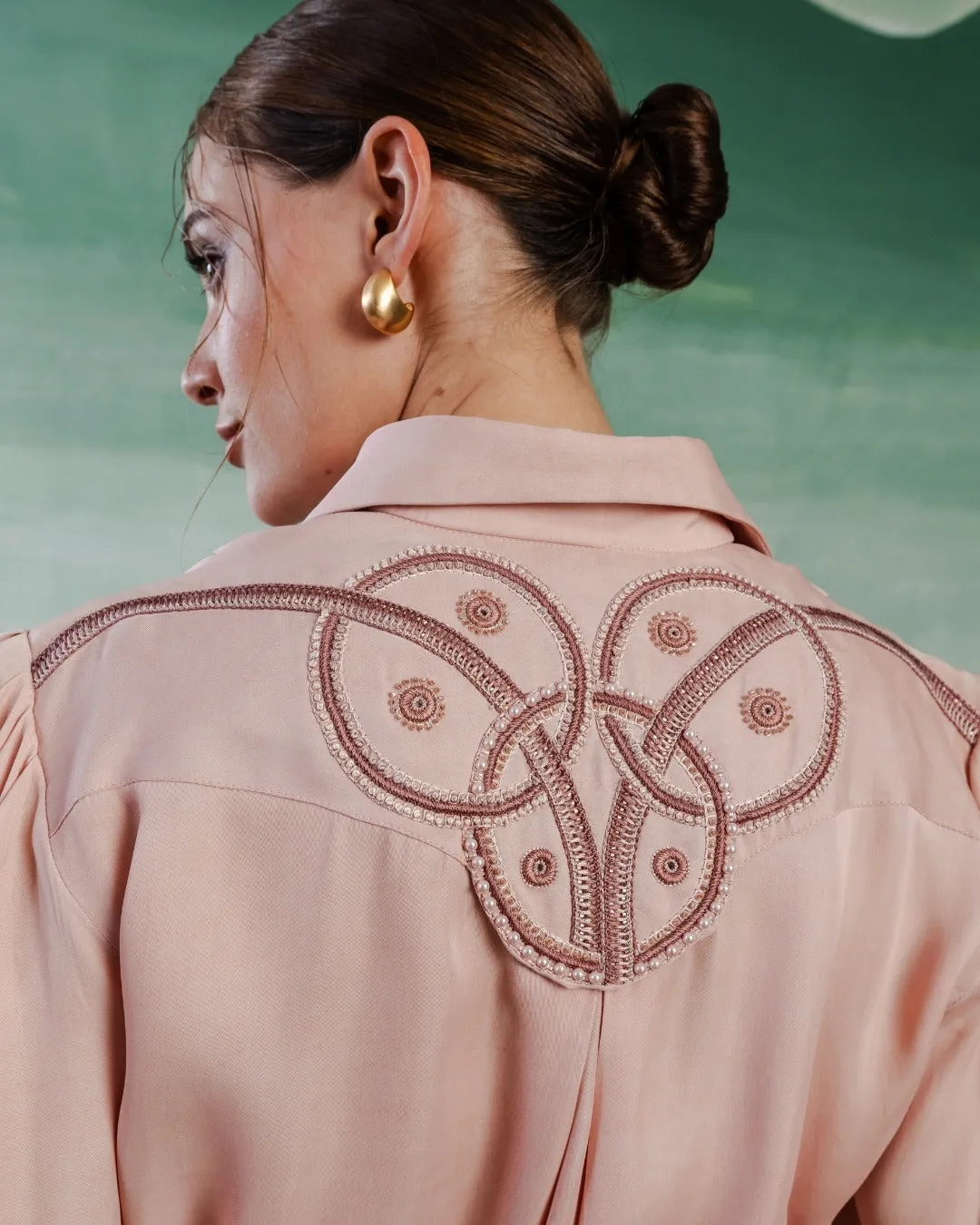 Romanesque Elegance Side Opening Shirt