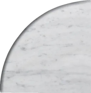 Round Edge Bianco Carrara 9'' X 9'' X 3/4'' Premium Corner Shelf Piece Both Sides Polished (5)