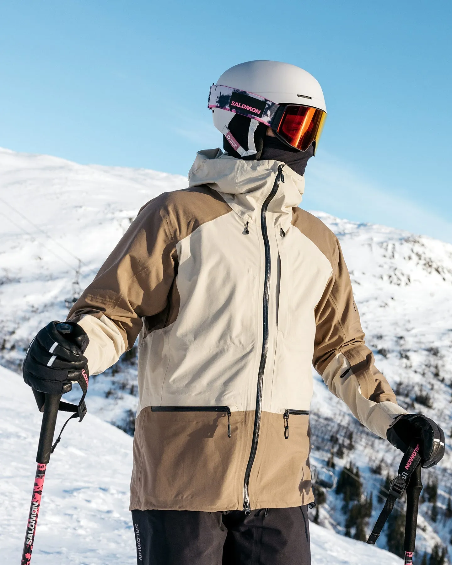 Salomon Absolute 3L Snow Jacket - White Pepper Shitake
