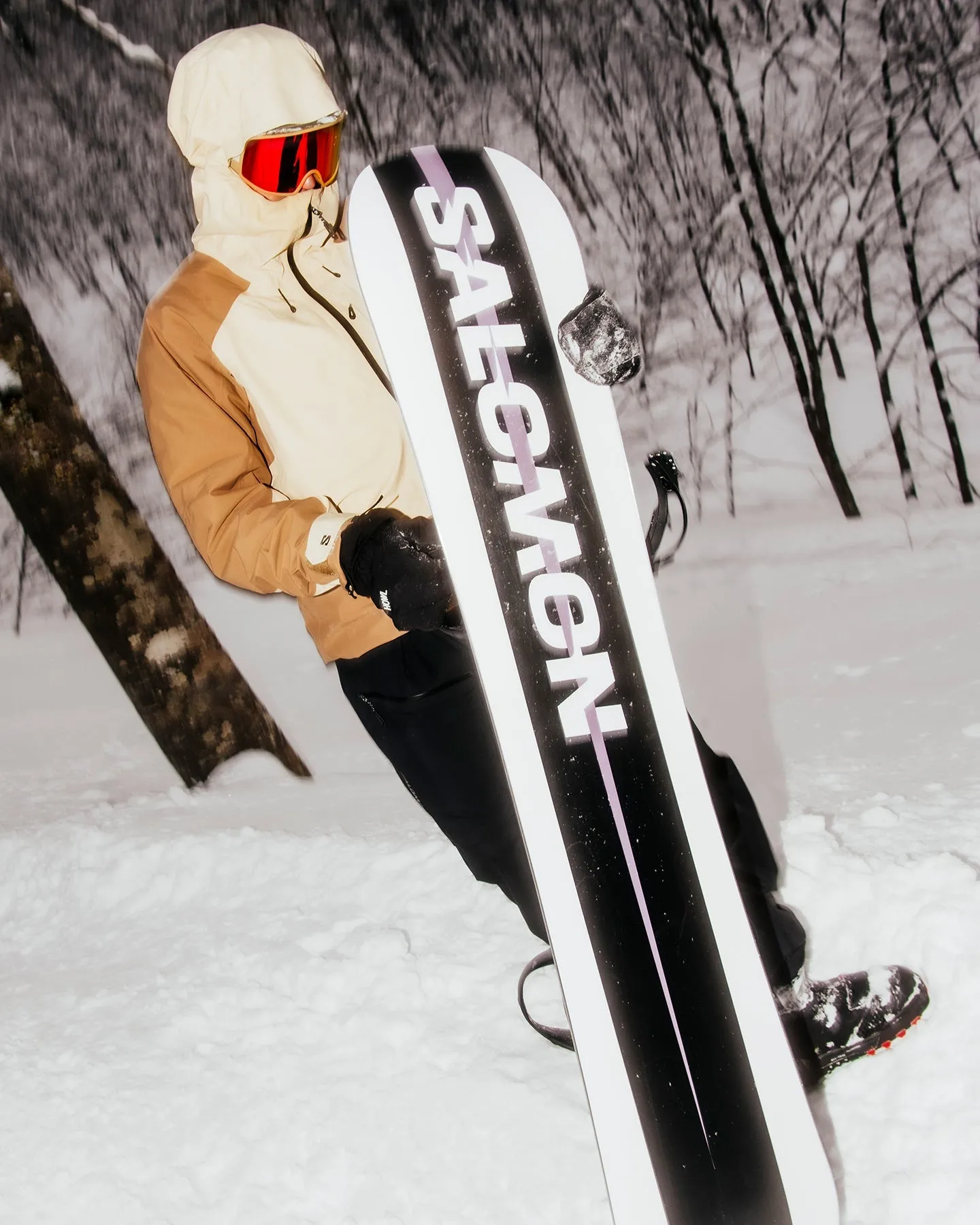 Salomon Absolute 3L Snow Jacket - White Pepper Shitake