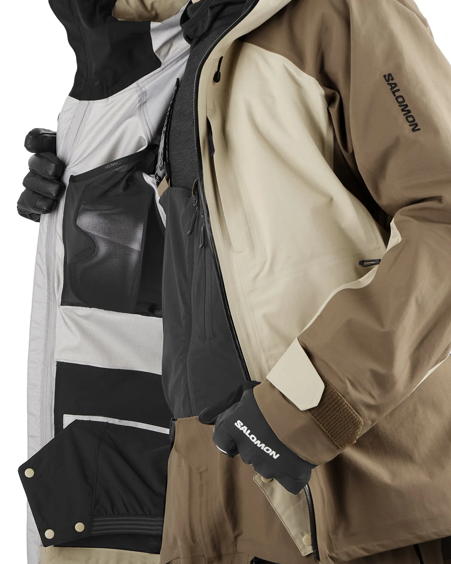 Salomon Absolute 3L Snow Jacket - White Pepper Shitake