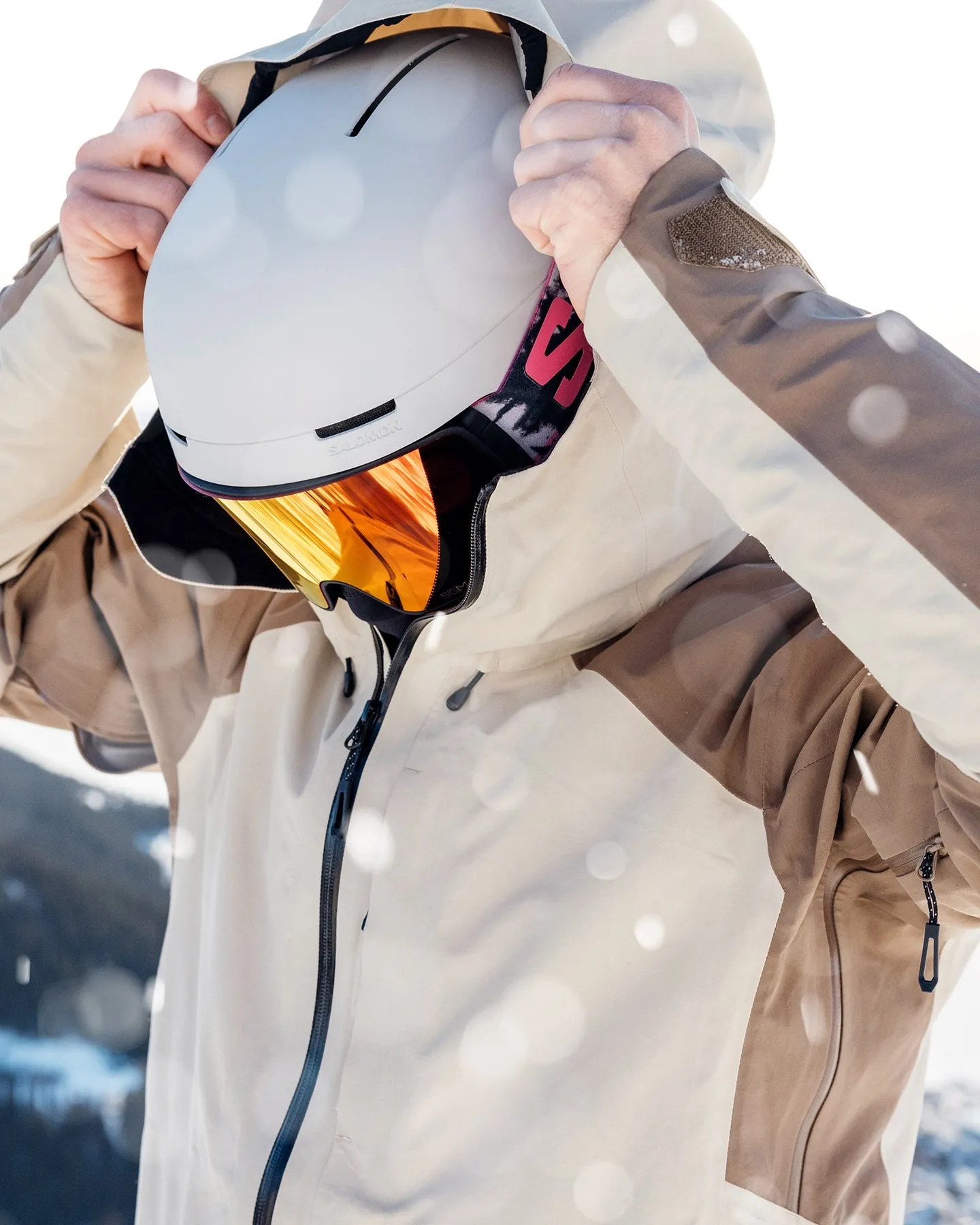 Salomon Absolute 3L Snow Jacket - White Pepper Shitake