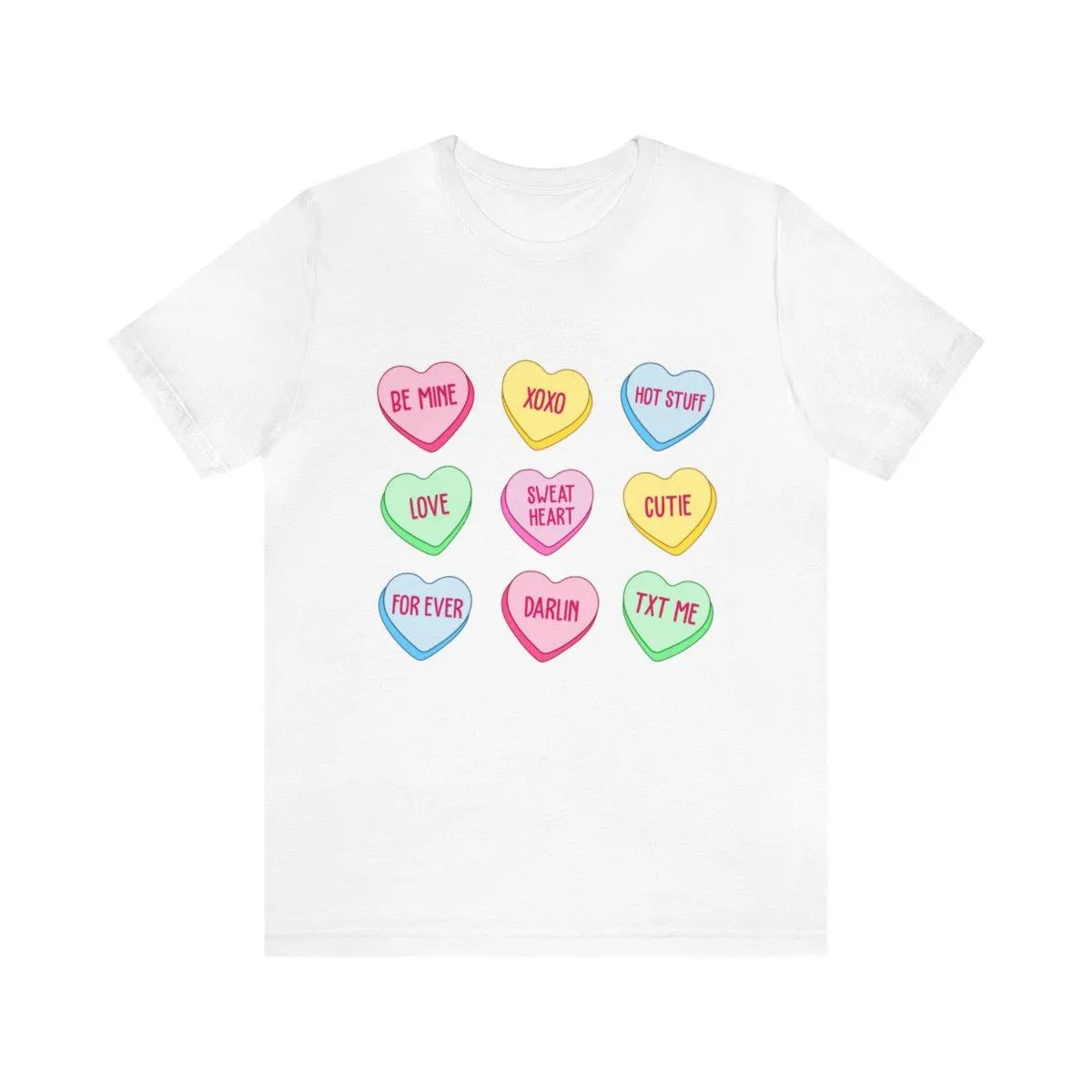 Sandjest Candy Hearts T-Shirt Valentines Shirts for Women Girl Friends
