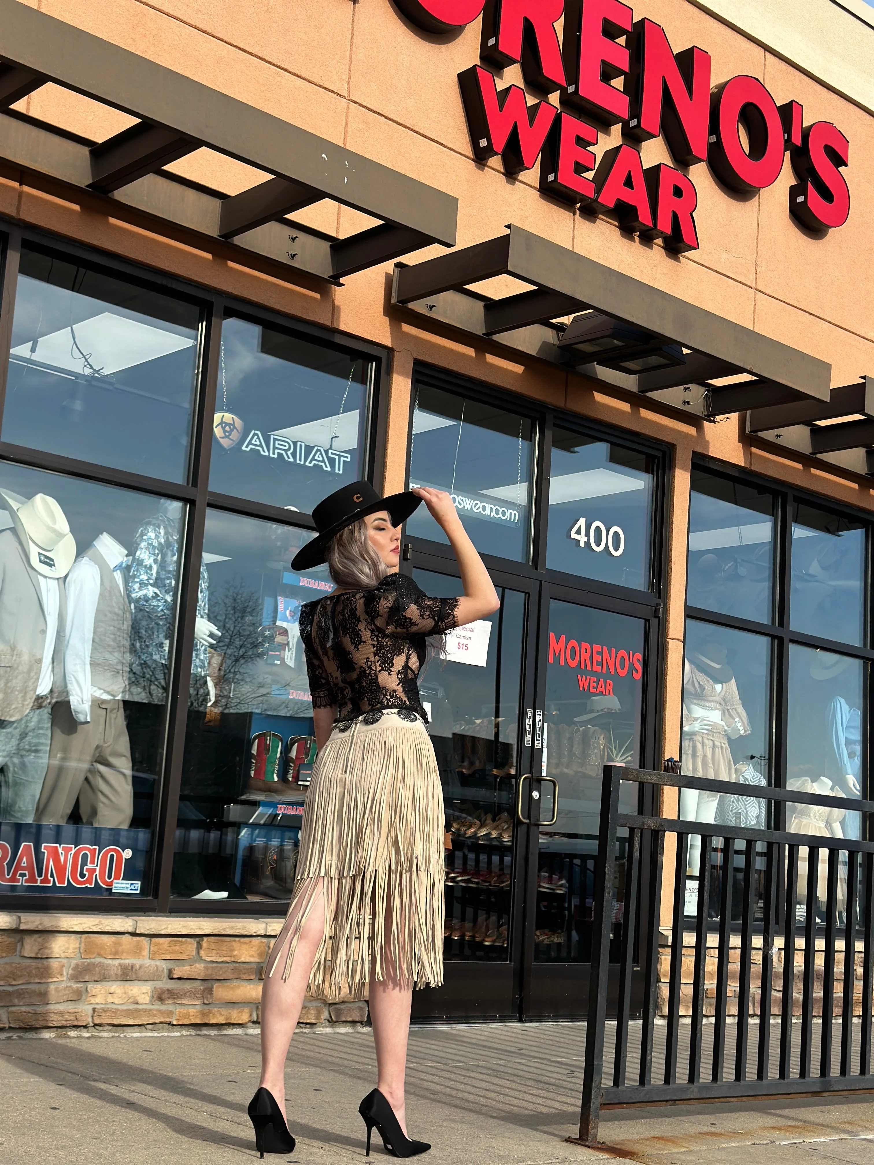 Sarahi Beige Fringe Skirt