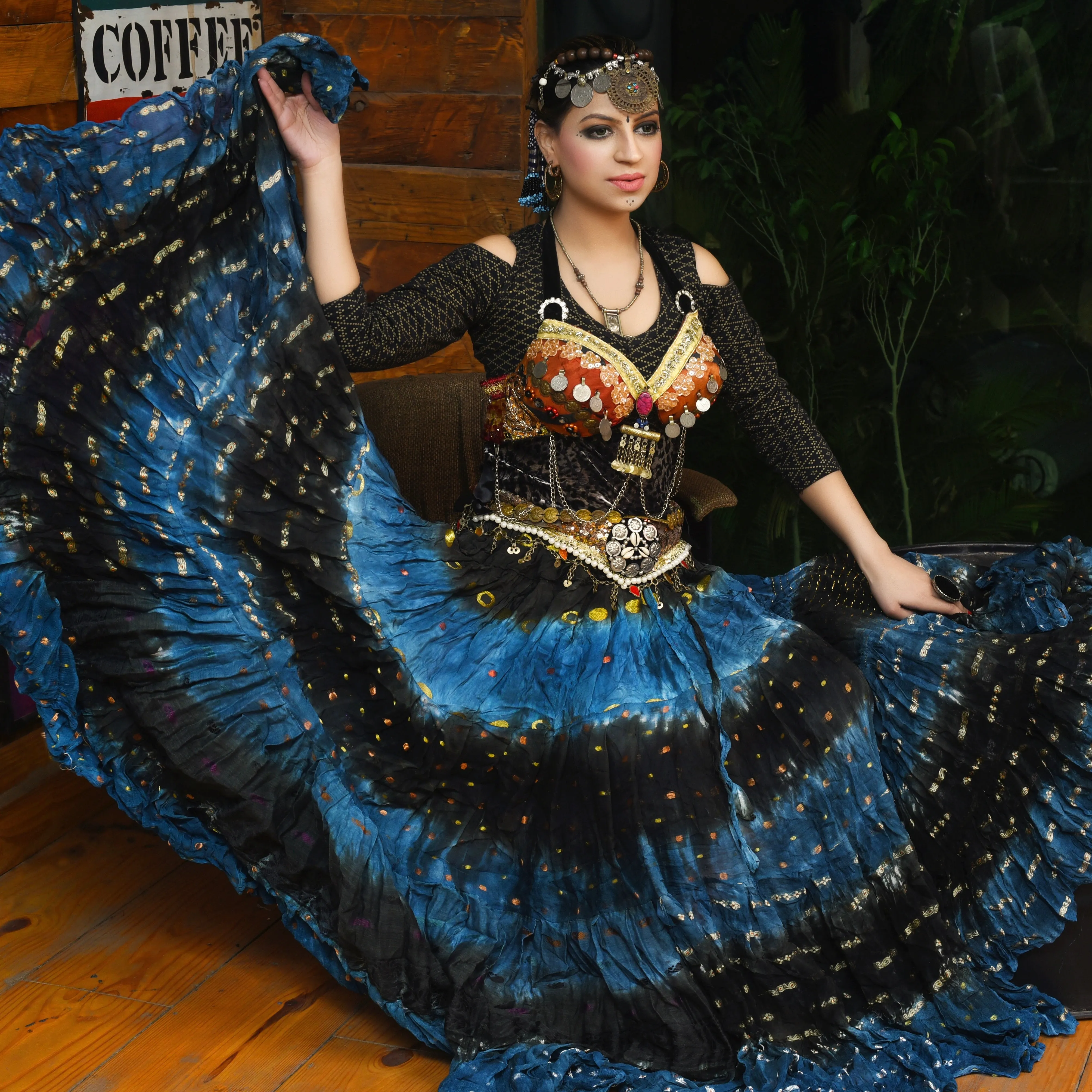 Senoritas skirt blue black
