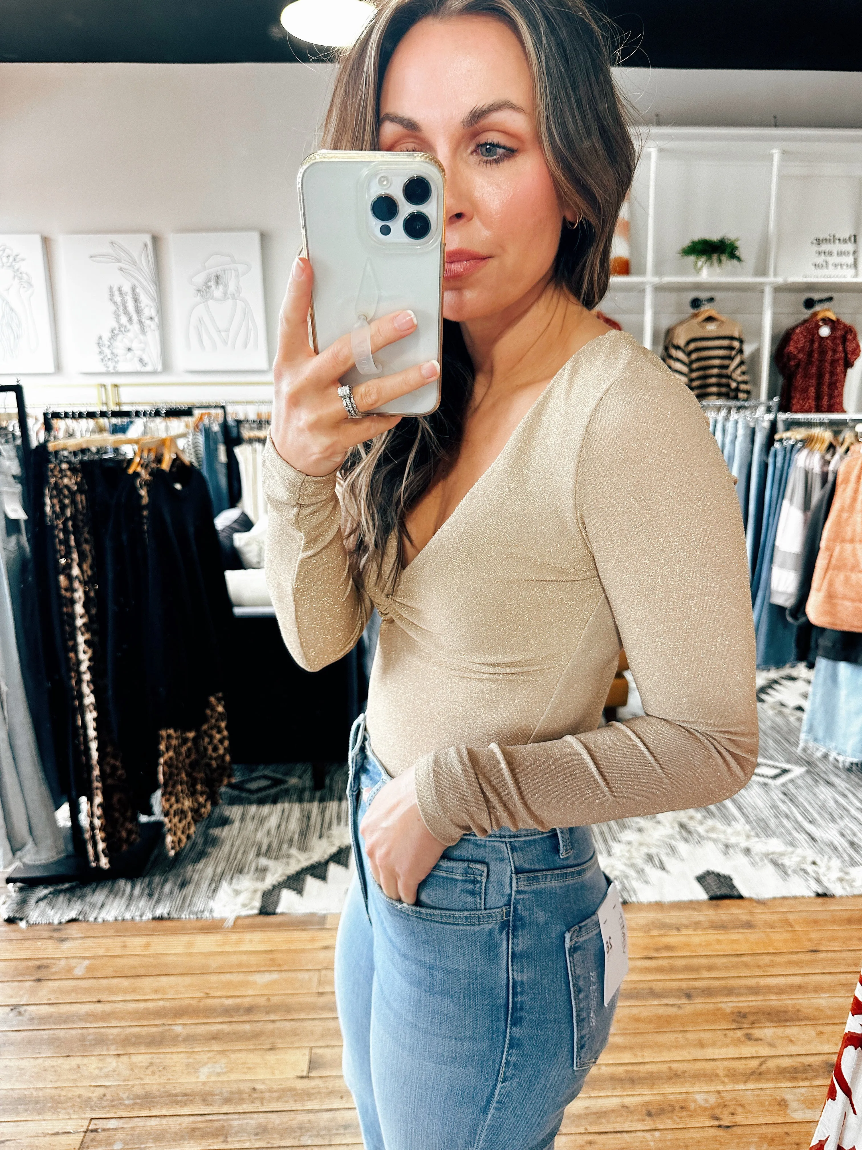 Shimmer Twist Bodysuit -ALL SALES FINAL