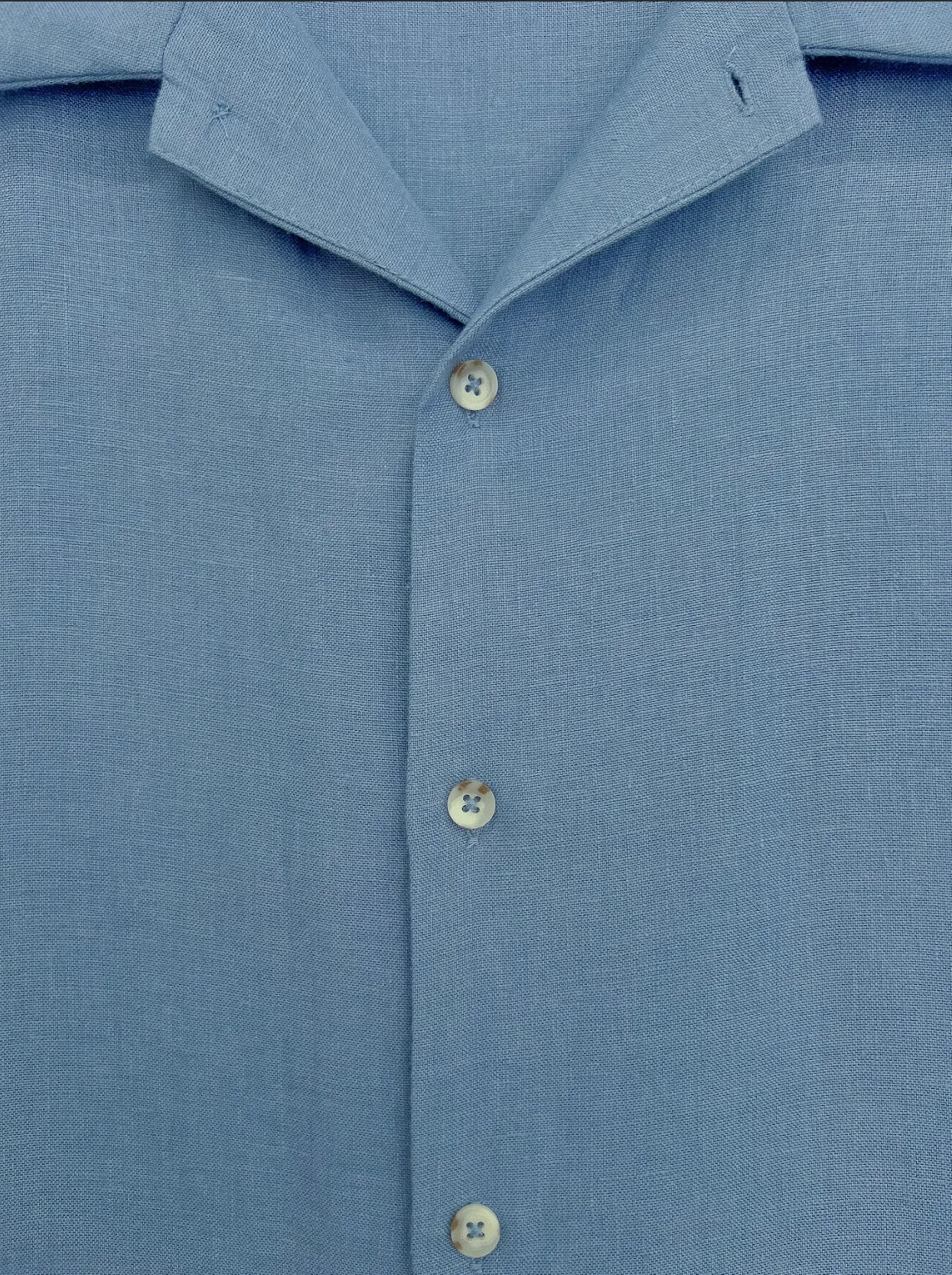 Short Sleeve Linen Shirt Blue
