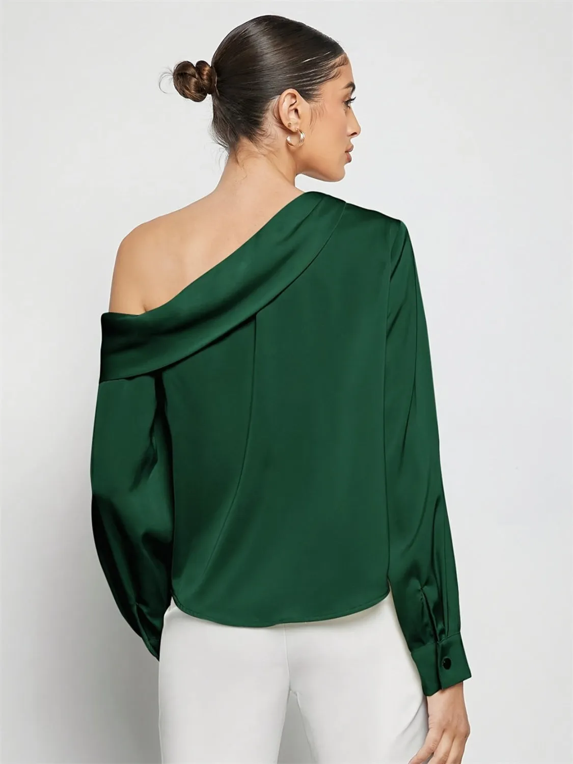 Side Piece Wide Collar Off-Shoulder Top | Poundton