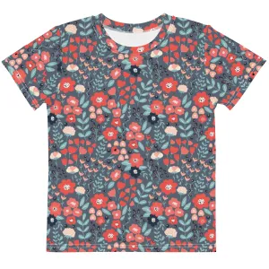 Slate Blue & Coral Kids Crew Neck T-Shirt (2T-7)