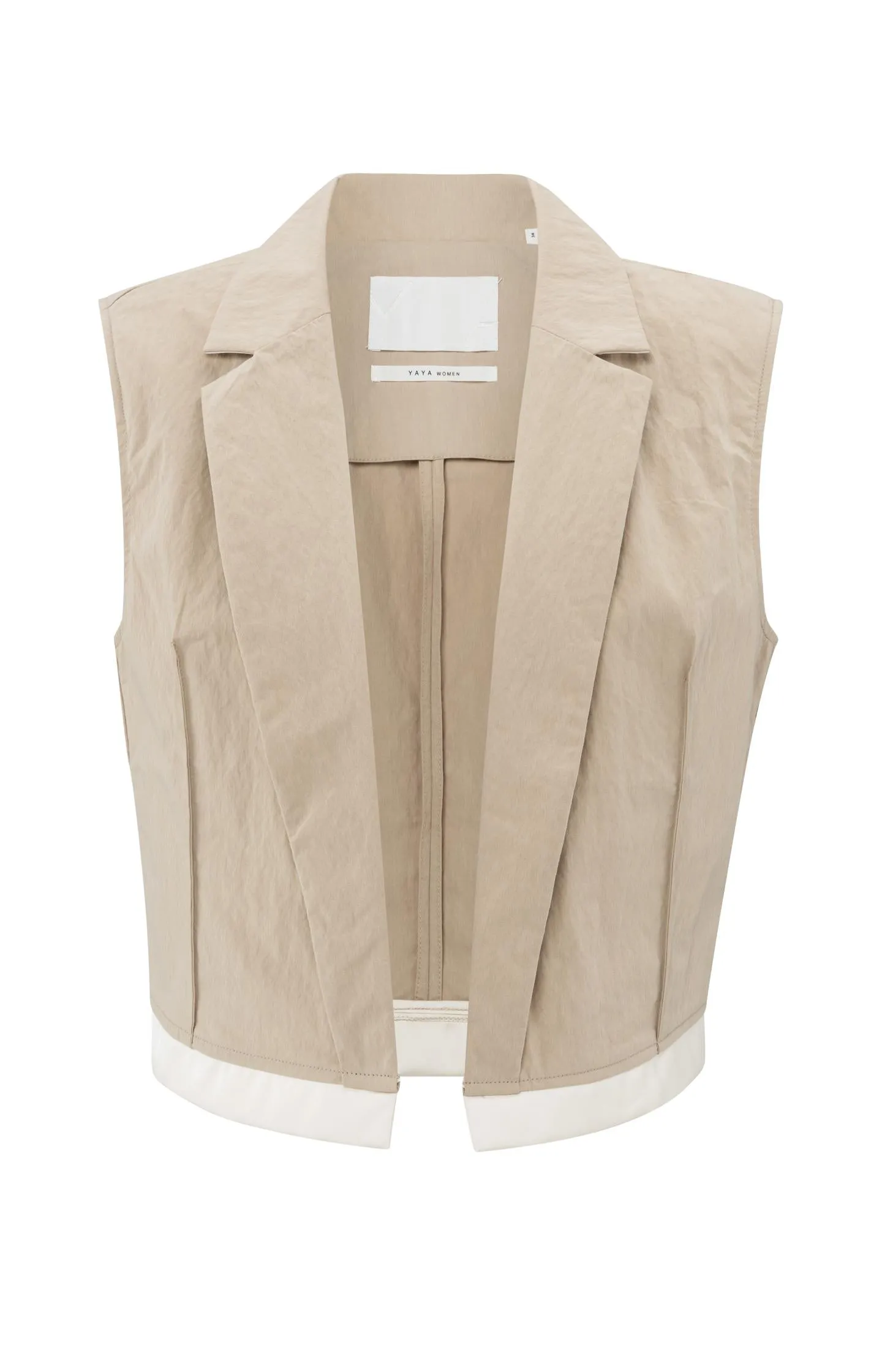 Sleeveless cotton gilet with contrasting details