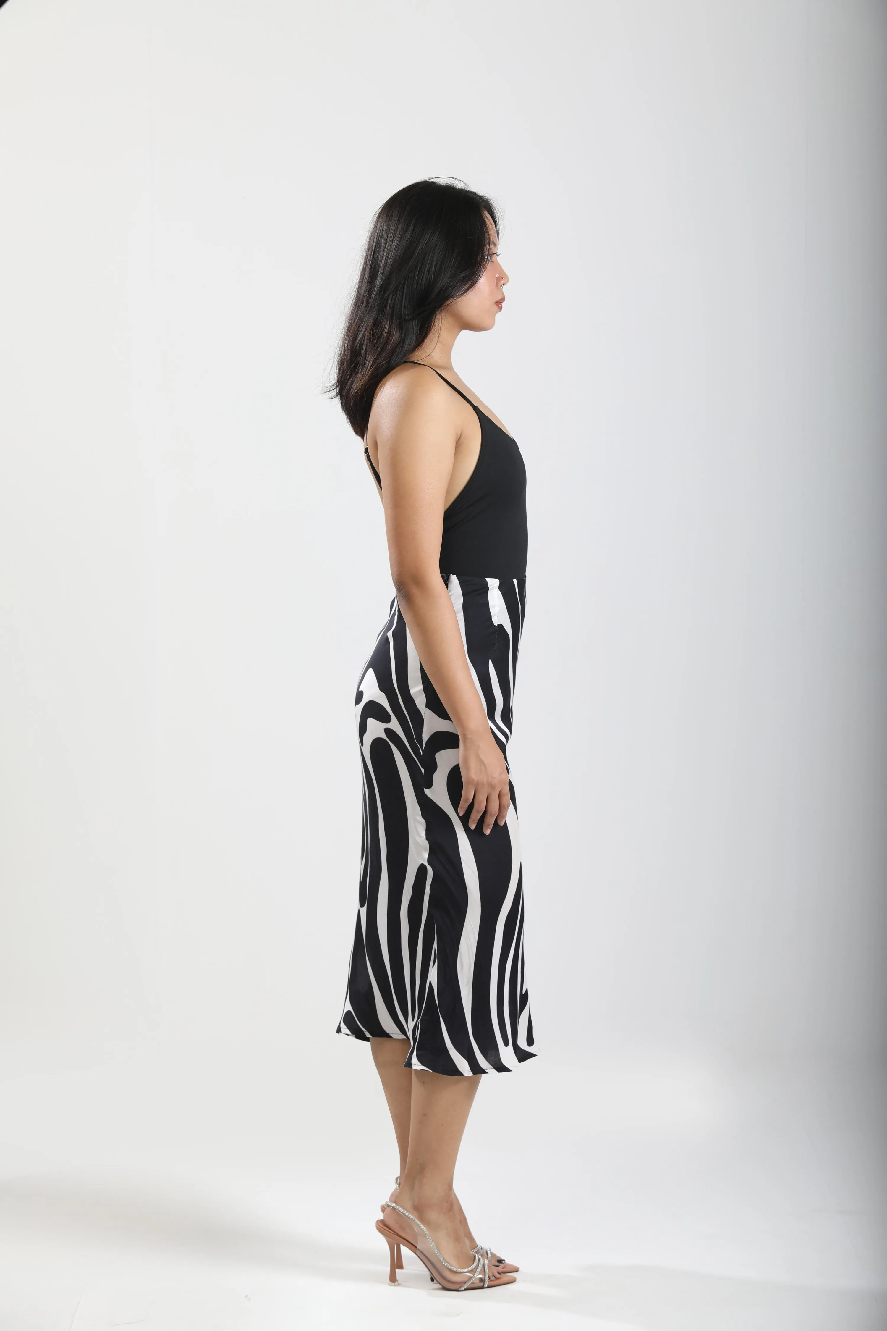 Slink Midi Skirt - Noir Wave