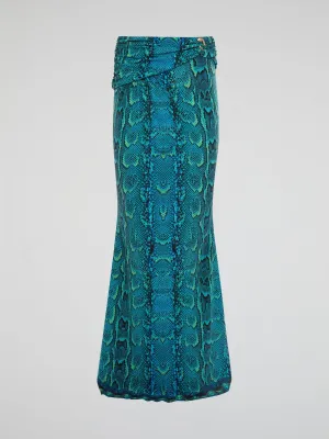 Snake Print Maxi Skirt