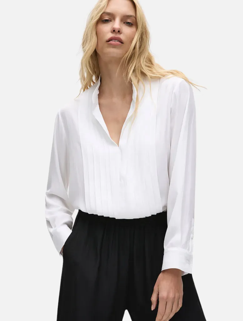 Soft Tux Blouse - White