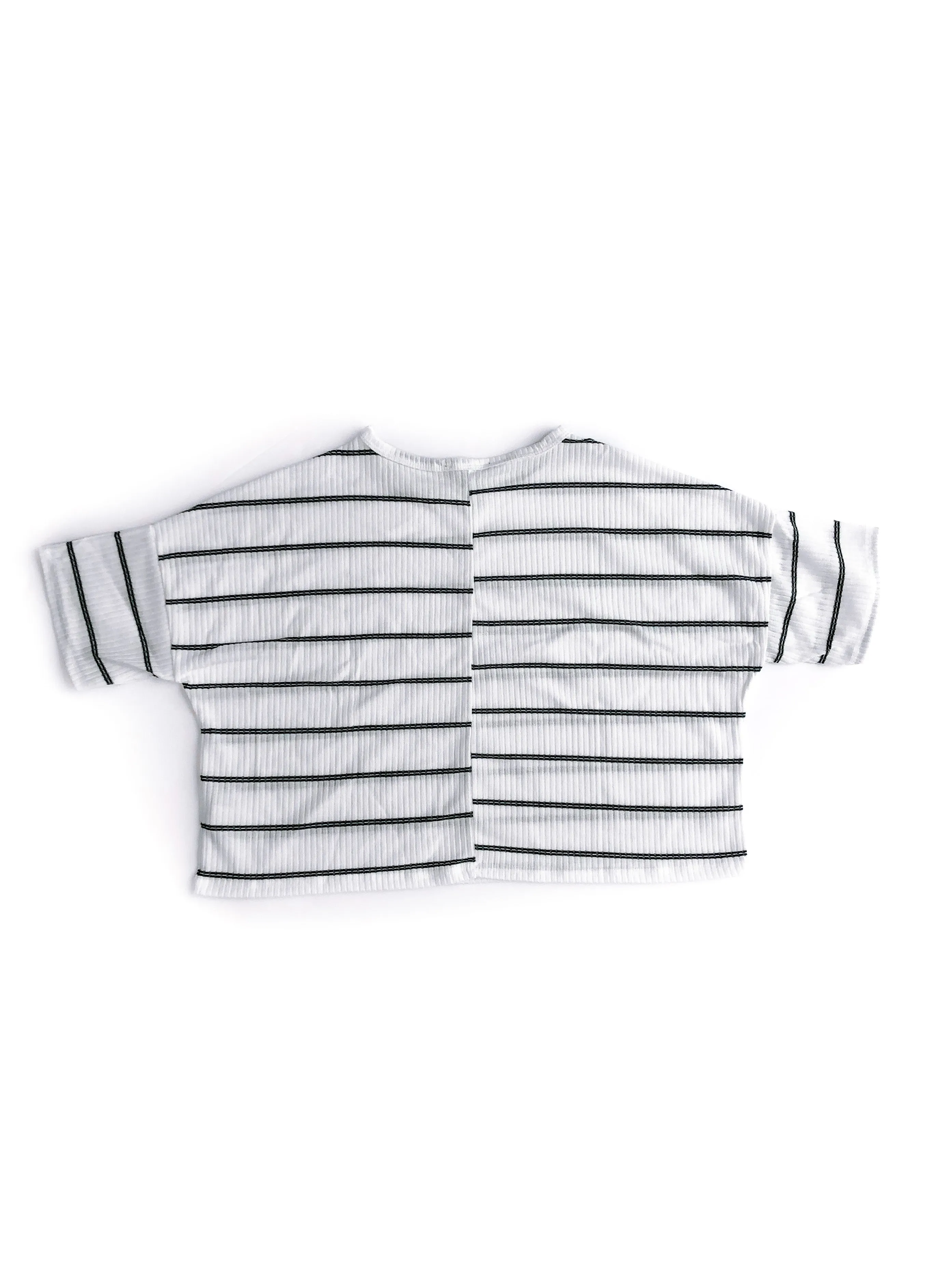 Sophia Ribbed Boxy Knit Top - White