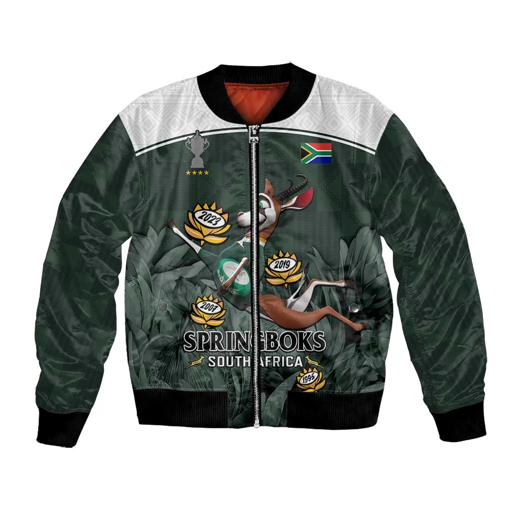 South Africa Rugby Bomber Jacket Springboks 4th Champions World Cup Proud Bokke LT14