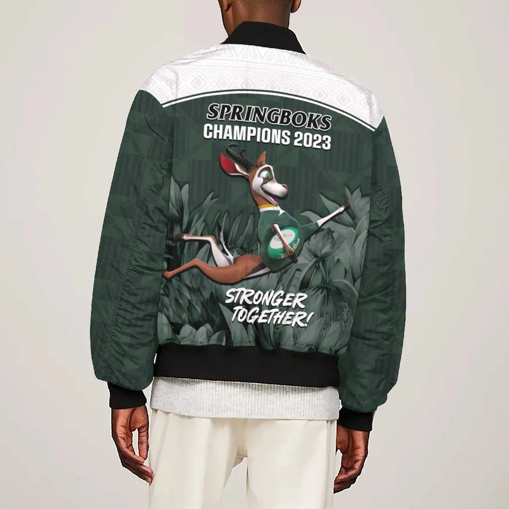 South Africa Rugby Bomber Jacket Springboks 4th Champions World Cup Proud Bokke LT14