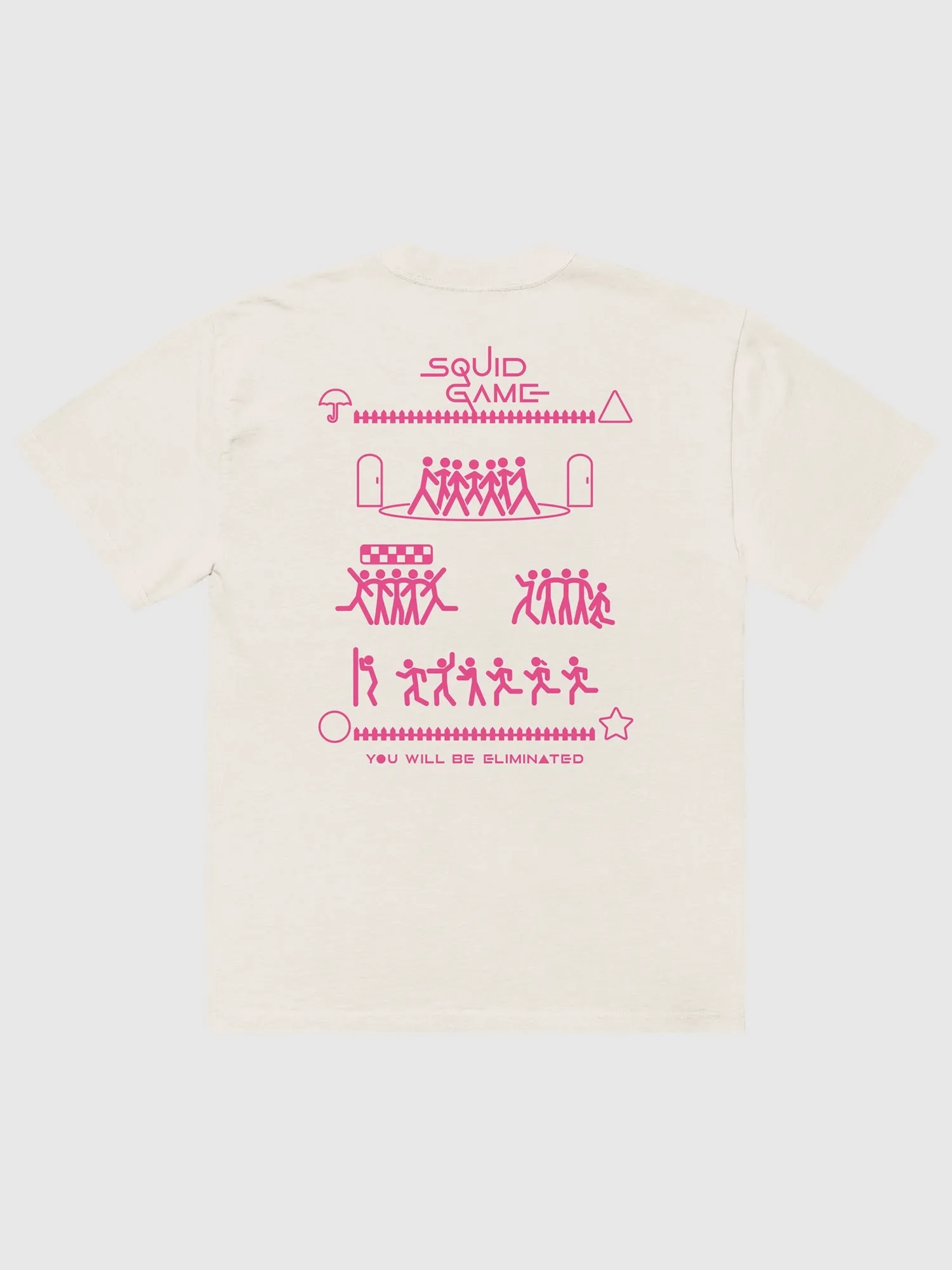 Squid Game You Will Be Eliminated Oversized Faded T-Shirt