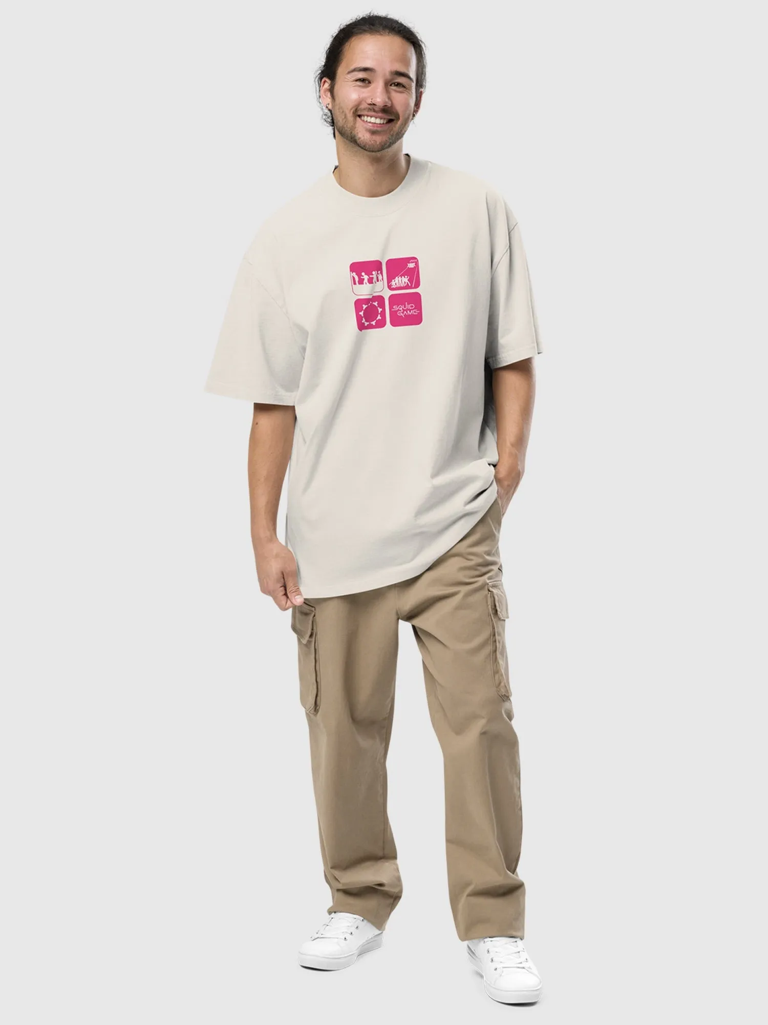 Squid Game You Will Be Eliminated Oversized Faded T-Shirt