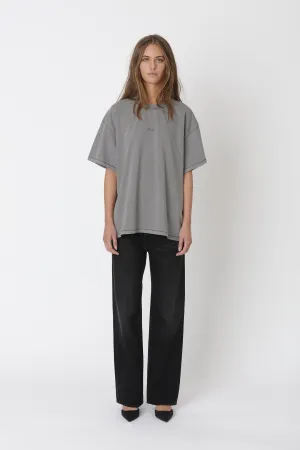 Staff Boxy Tee - Washed Steel Grey