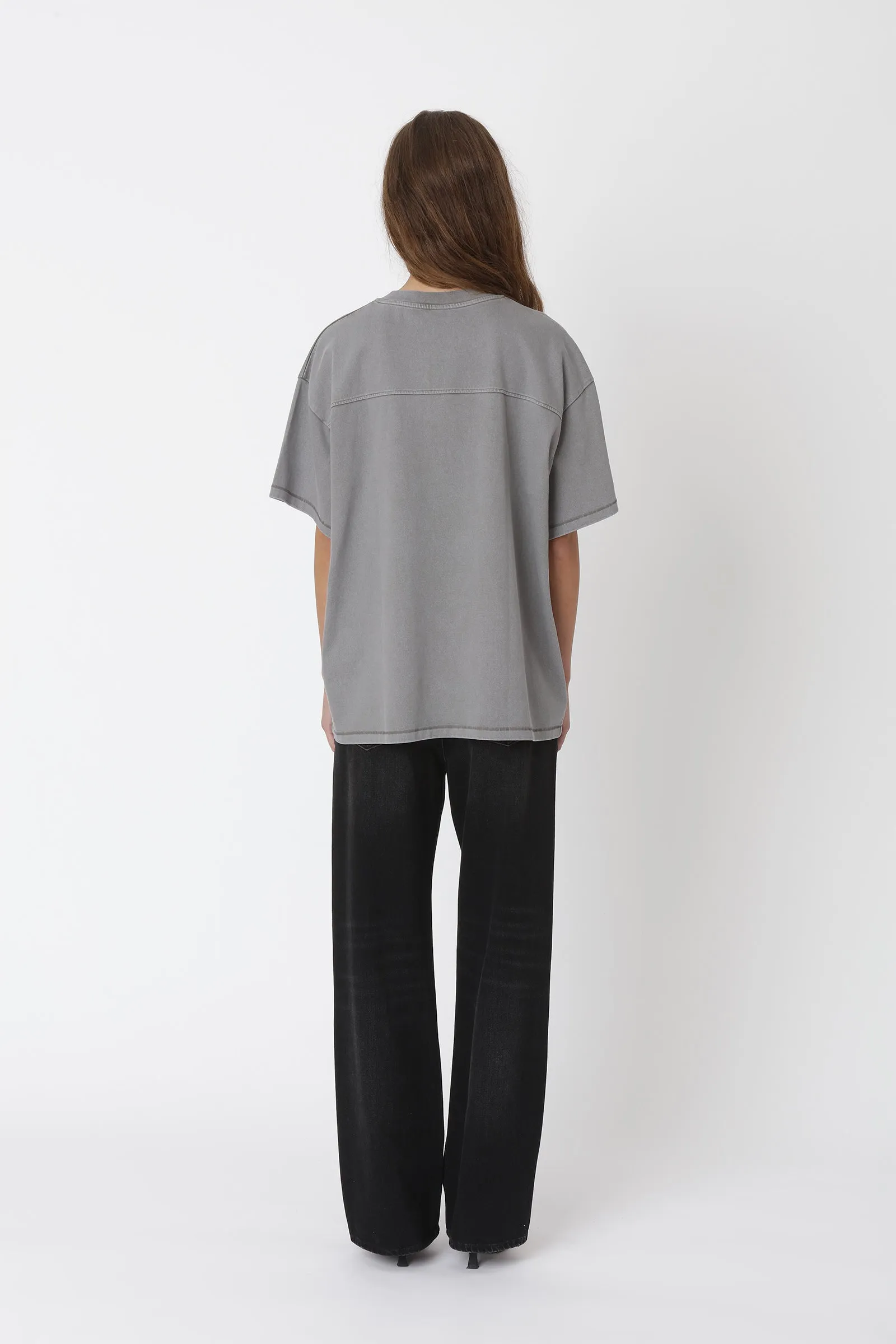 Staff Boxy Tee - Washed Steel Grey
