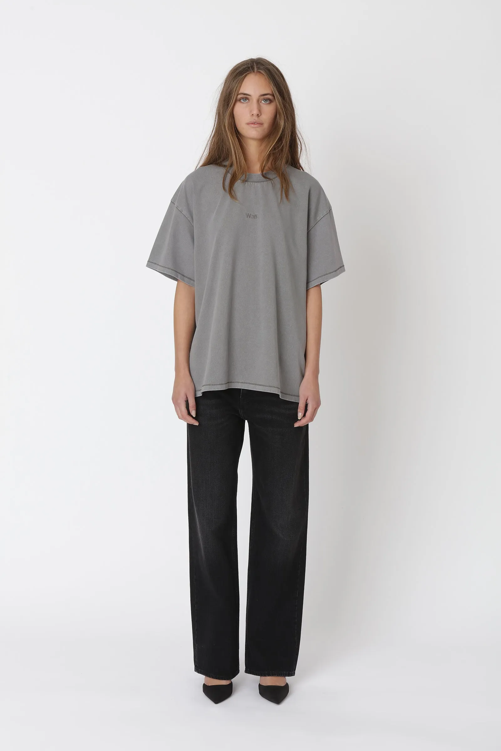 Staff Boxy Tee - Washed Steel Grey