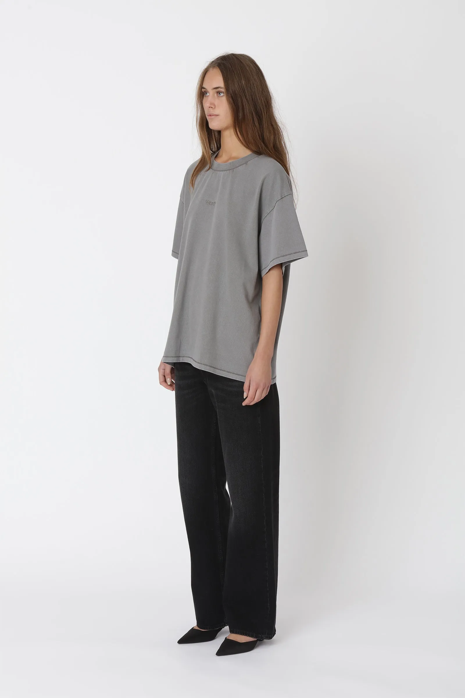 Staff Boxy Tee - Washed Steel Grey