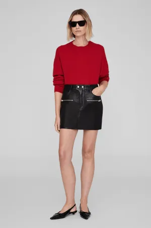 Steel Skirt in Black Leather