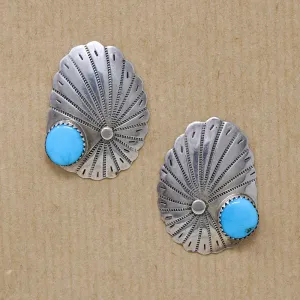 Sterling & Sleeping Beauty Turquoise Stud Earrings