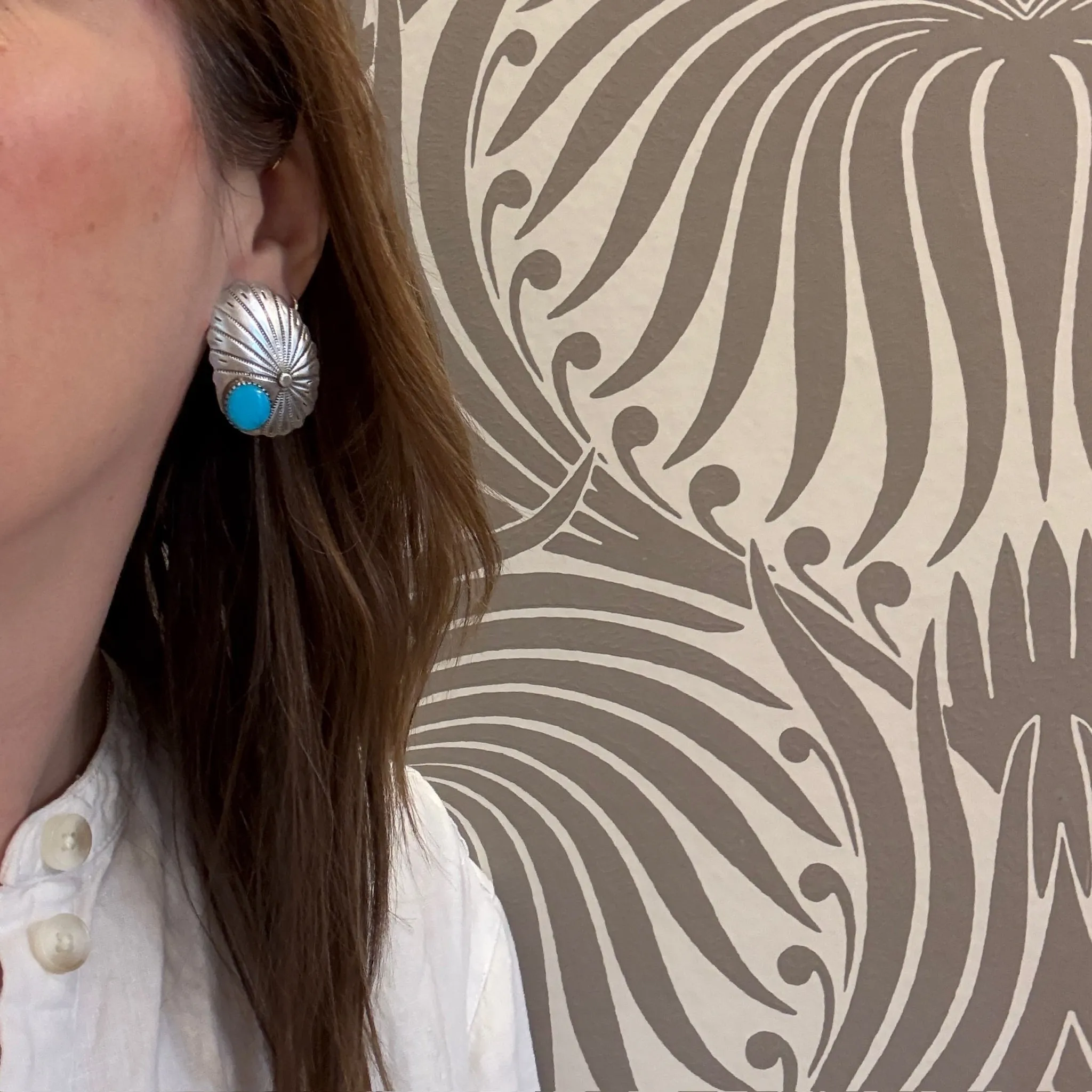 Sterling & Sleeping Beauty Turquoise Stud Earrings