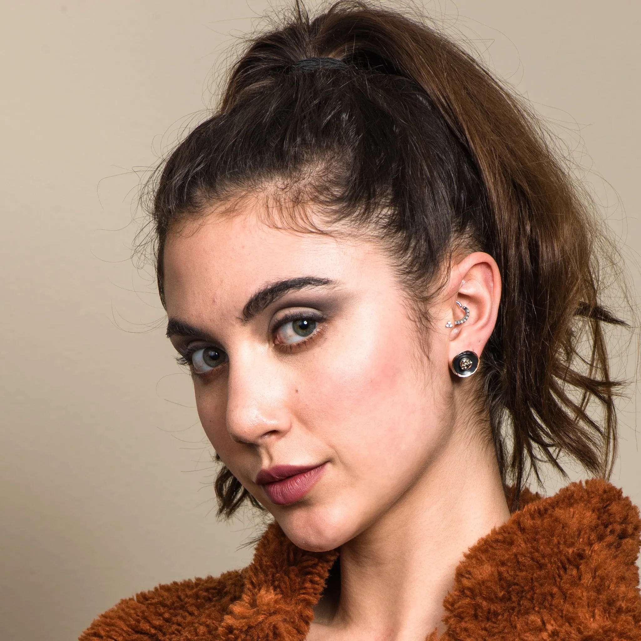 Sterling Silver with Citrine Stackable Studs
