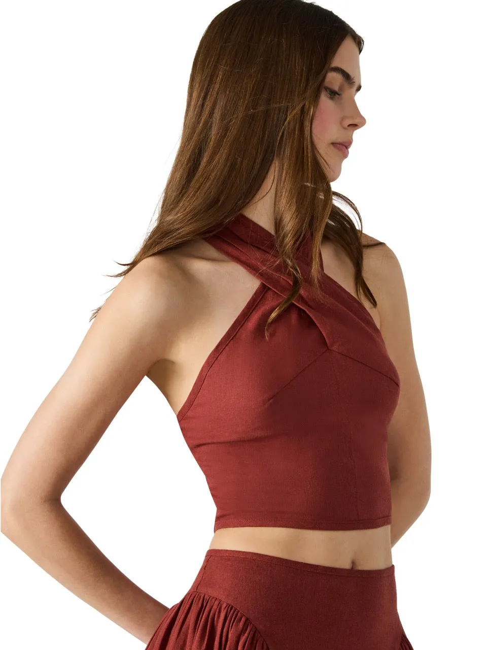 Steve Madden Winnie Twist Neck Crop Top