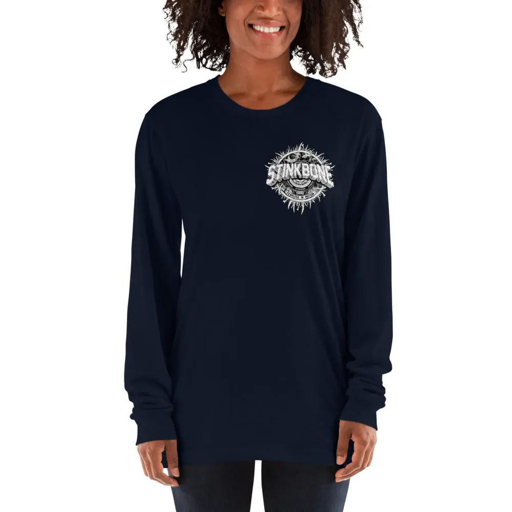 StinkBone Skate Wheel Skull Long Sleeve Unisex Shirt