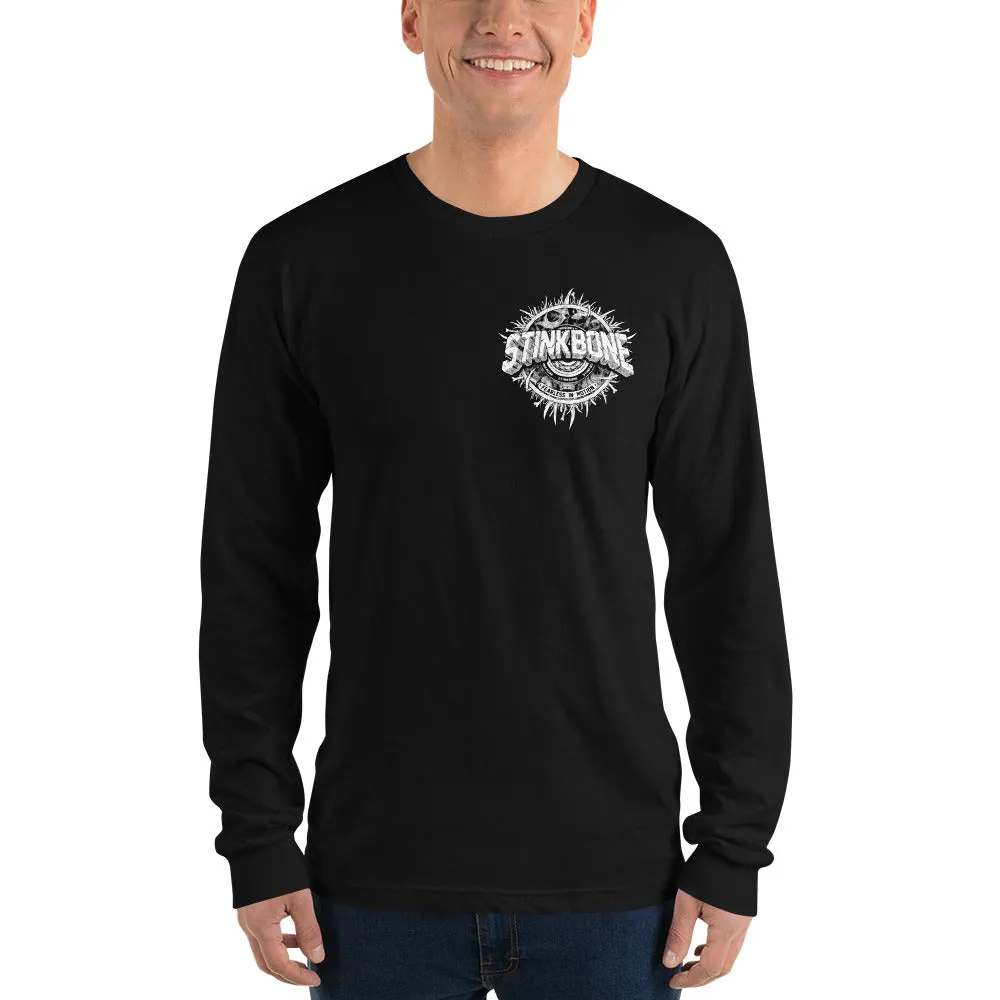 StinkBone Skate Wheel Skull Long Sleeve Unisex Shirt