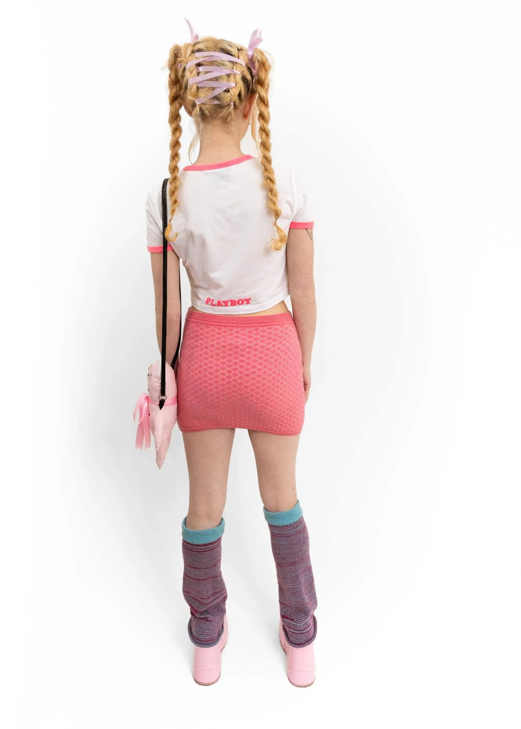 Stretch knit mini skirt