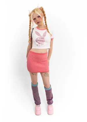 Stretch knit mini skirt