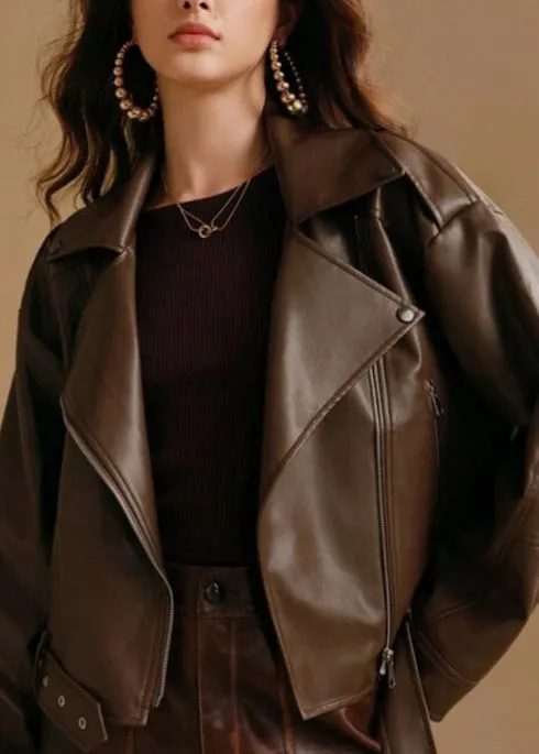 StructuRed Faux Leather Moto Jacket – Modern Edge