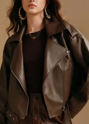 StructuRed Faux Leather Moto Jacket – Modern Edge