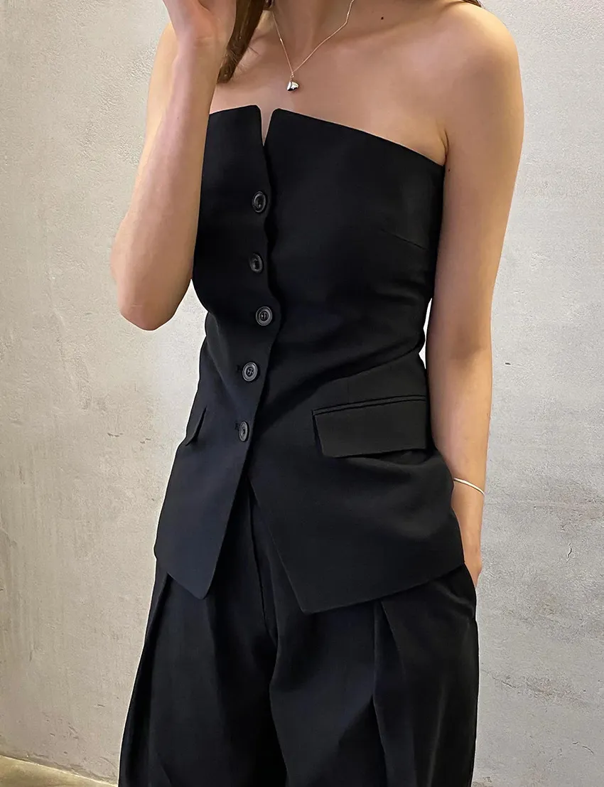 Stylish Off-Shoulder Black Knot Corset Top for Women