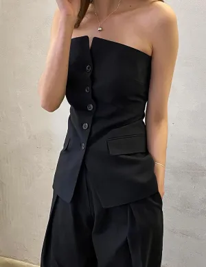 Stylish Off-Shoulder Black Knot Corset Top for Women