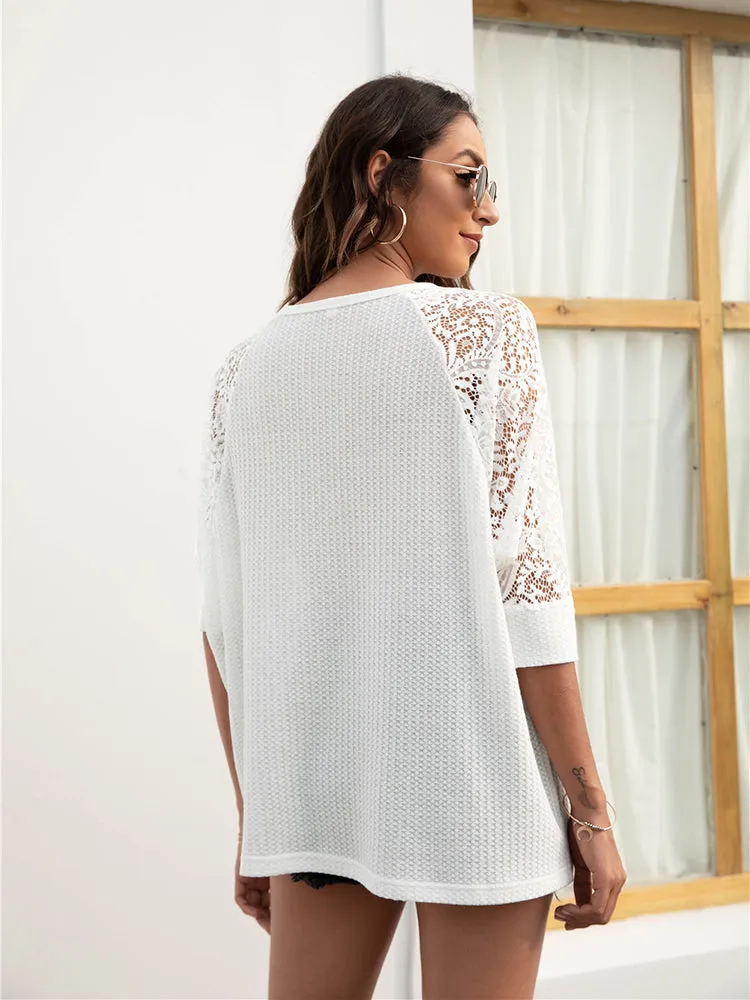 Summer Fashion O Neck White T Shirts For Women