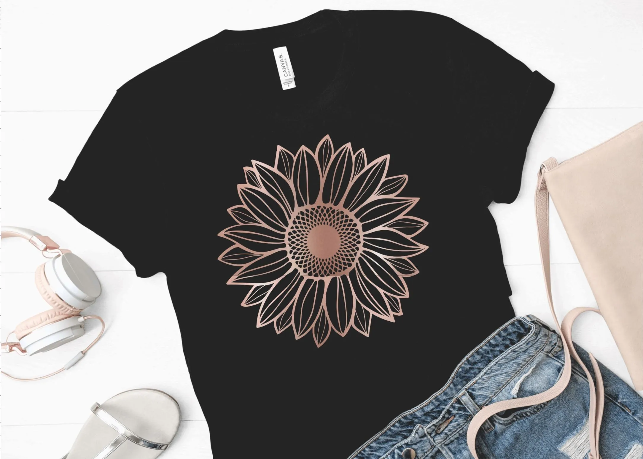Sunflower Foil (Bella   Canvas) T-Shirt