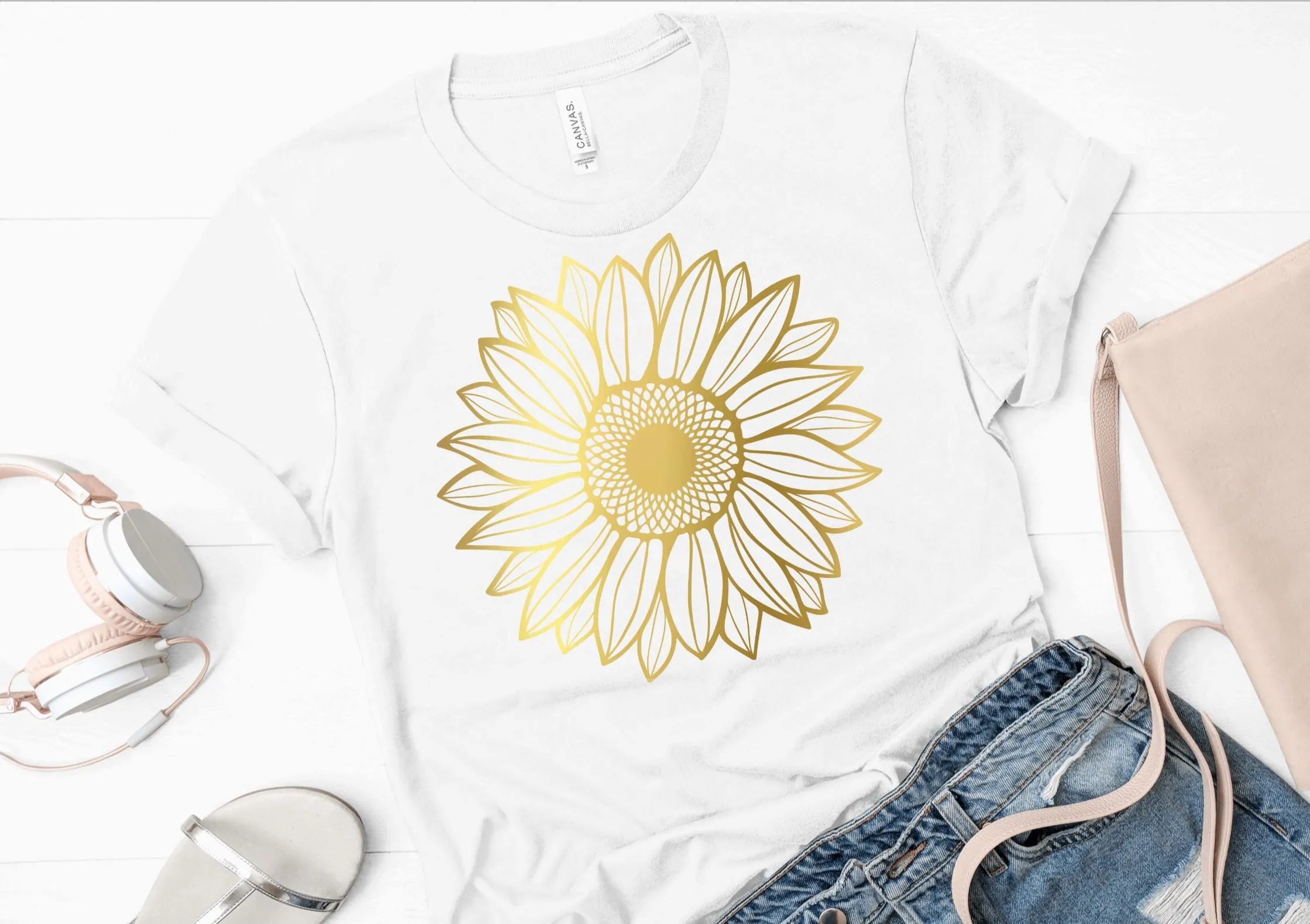 Sunflower Foil (Bella   Canvas) T-Shirt