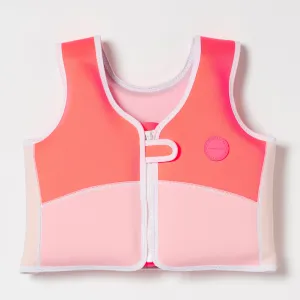 SUNNYLIFE MELODY THE MERMAID SWIM VEST - NEON STRAWBERRY