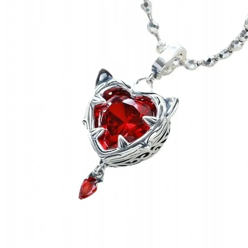 Sweet and Versatile Heart-shaped Cat Pendant