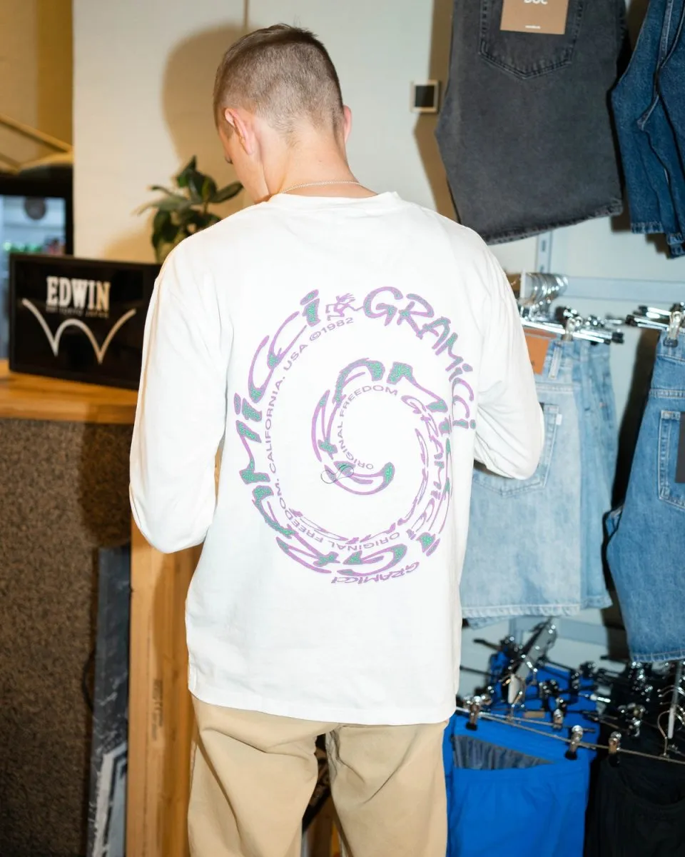 Swirl L/S Tee - White