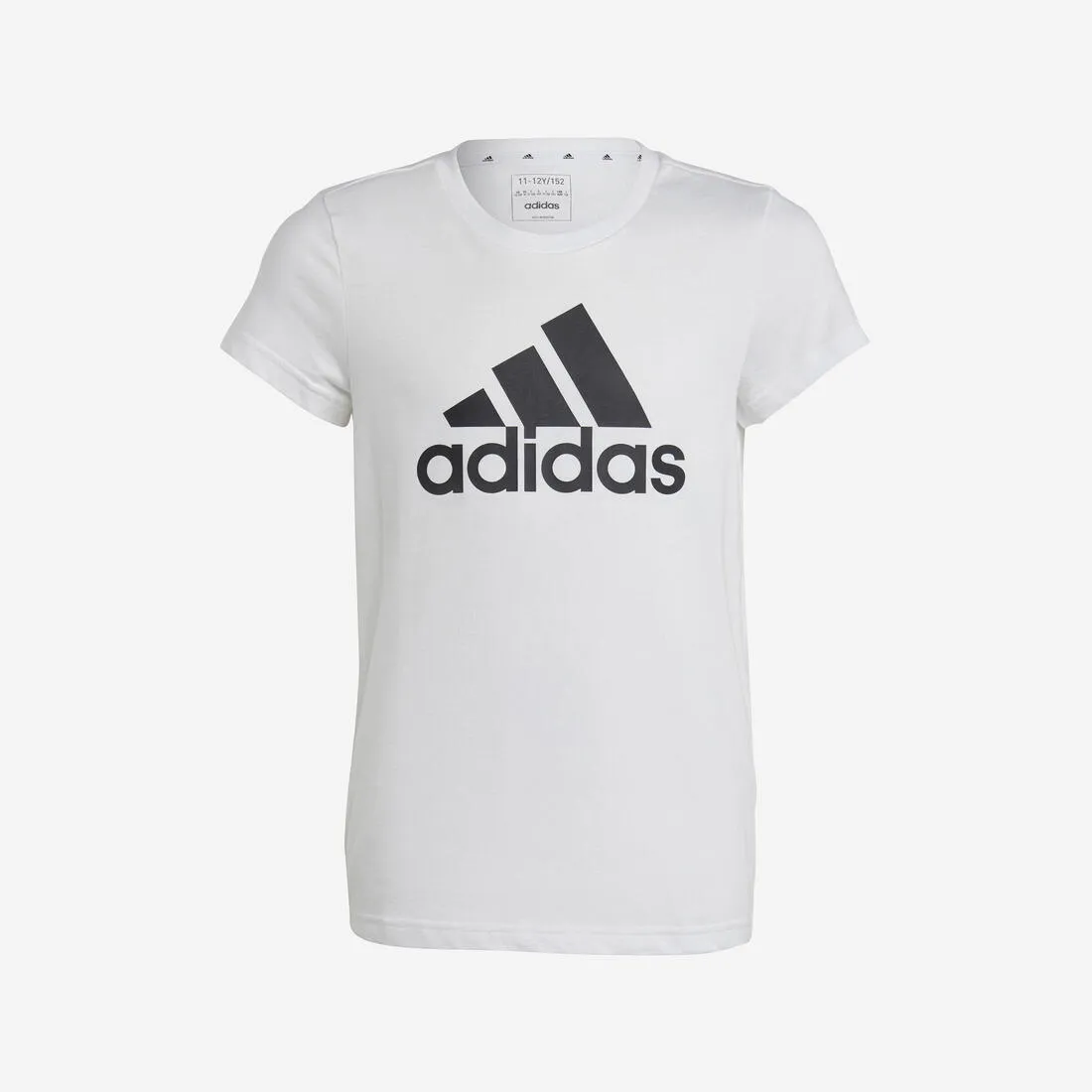 T-shirt adidas fille - blanc logo noir
