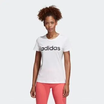T SHIRT ADIDAS MAGLIA DONNA FITNESS BIANCA LOGO NERO