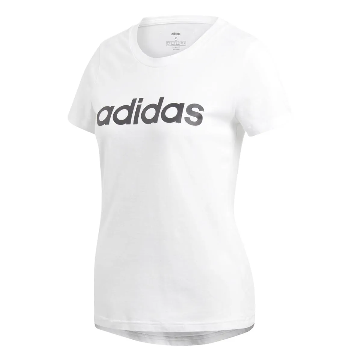 T SHIRT ADIDAS MAGLIA DONNA FITNESS BIANCA LOGO NERO